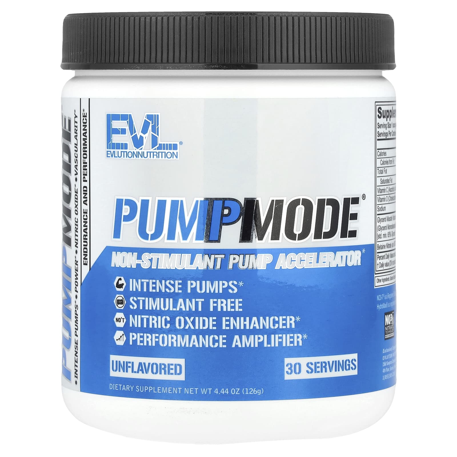 EVLution Nutrition PumpMode Unflavored Non-Stimulant Pump Accelerator - Image 1