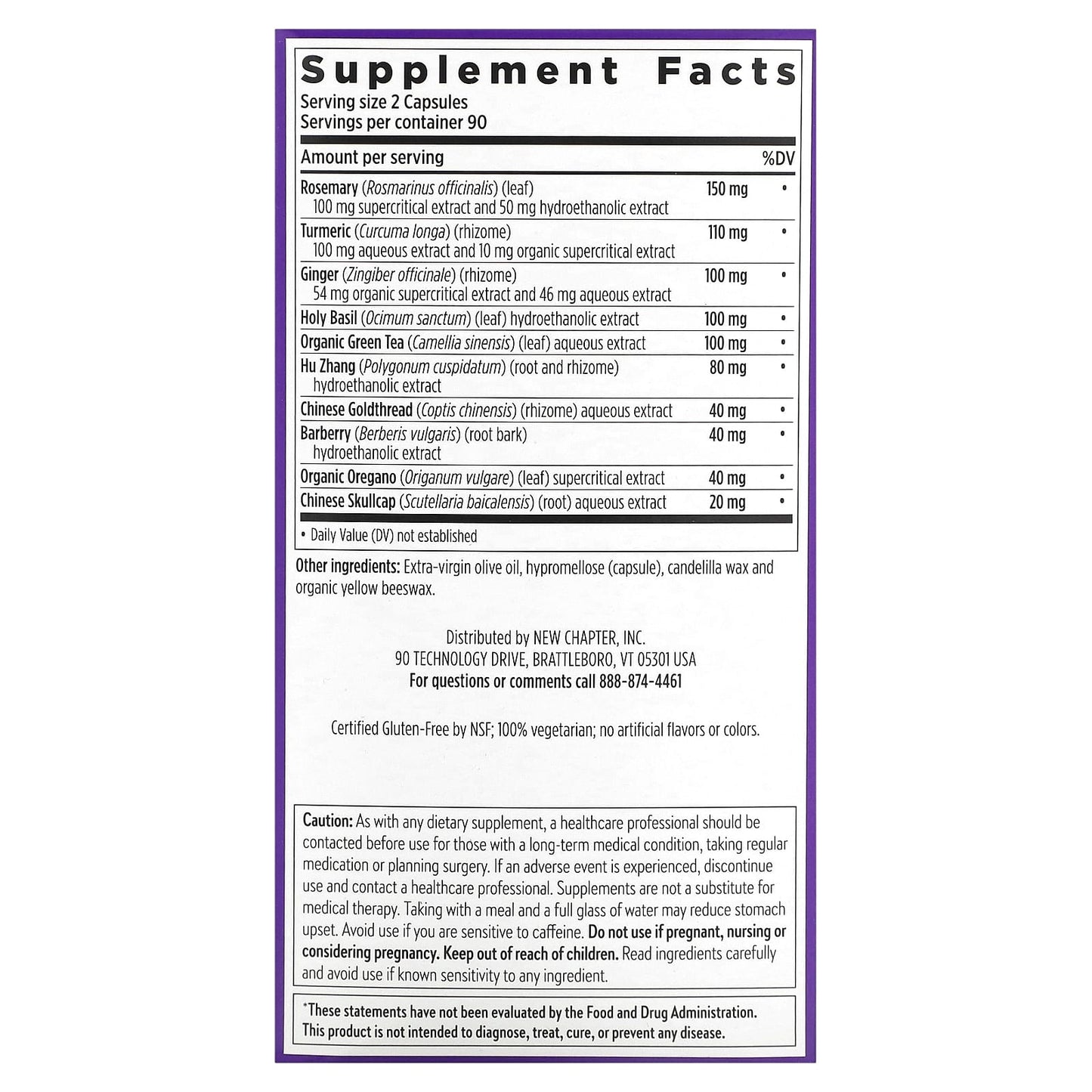New Chapter, Zyflamend, 180 Vegetarian Capsules - Image 2