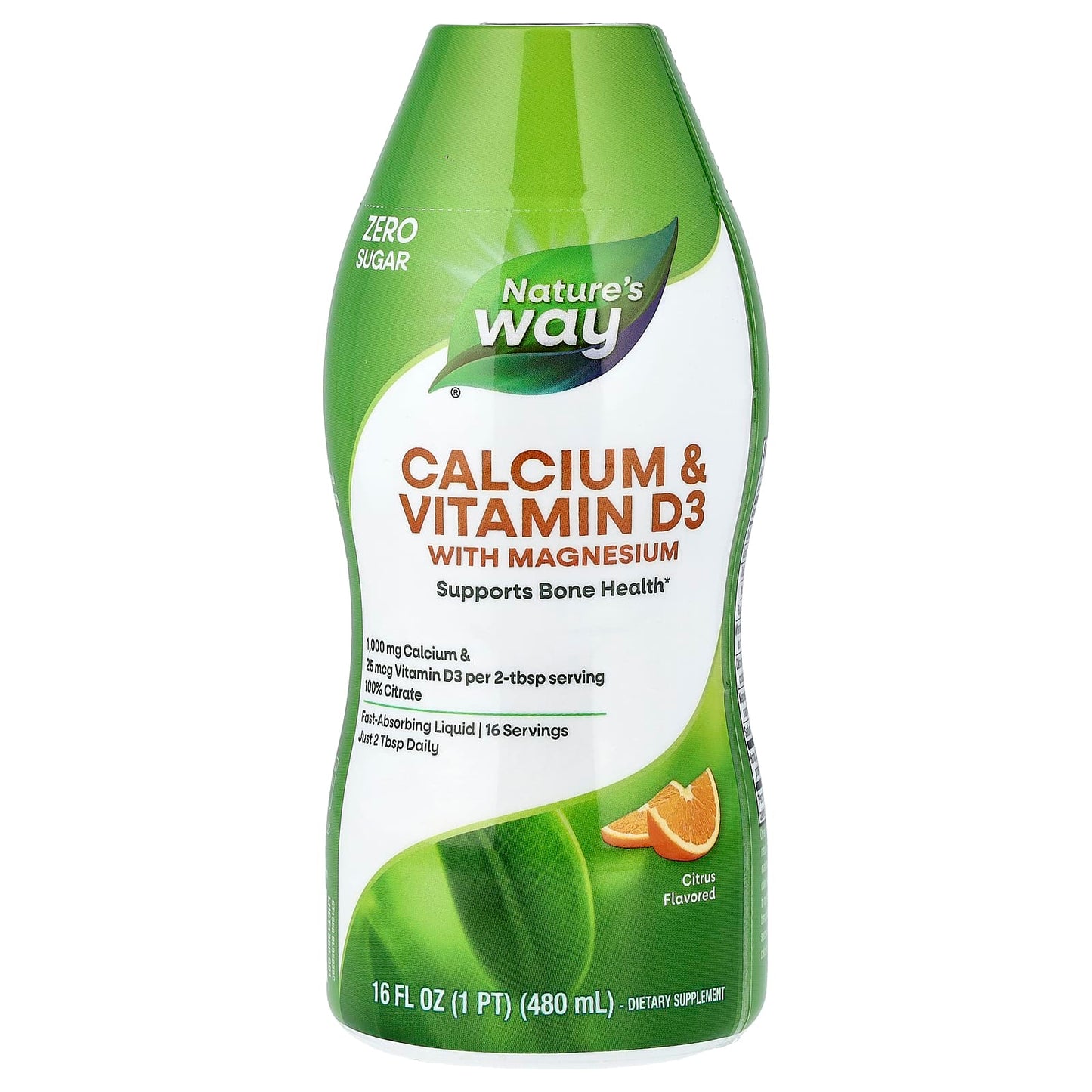 Nature's Way, Calcium & Vitamin D3 with Magnesium, Citrus, 16 fl oz (480 ml) - Image 1