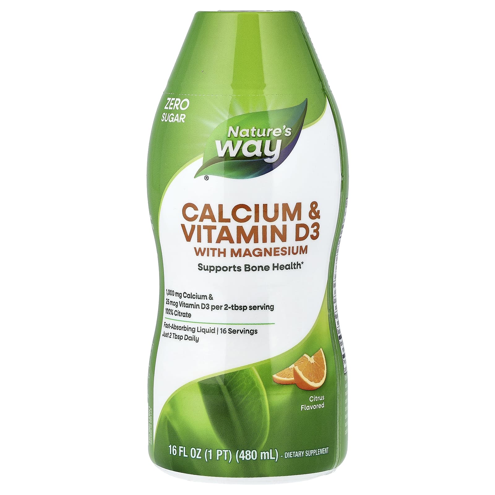 Nature's Way, Calcium & Vitamin D3 with Magnesium, Citrus, 16 fl oz (480 ml) - Image 1