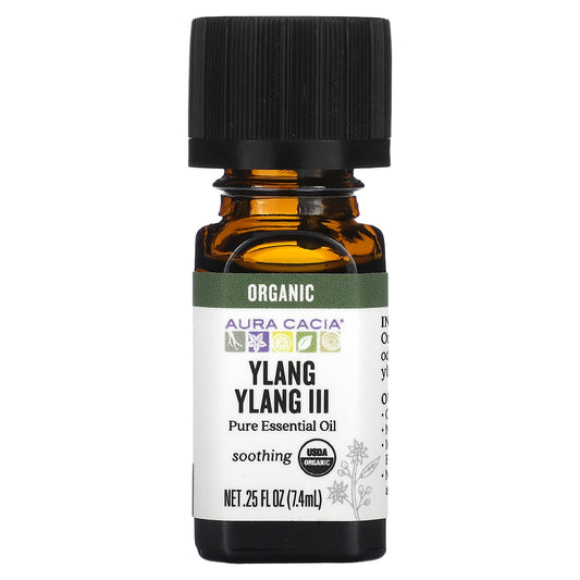 Aura Cacia Organic Ylang Ylang Essential Oil, 100% Pure, 0.25 fl oz - Image 1