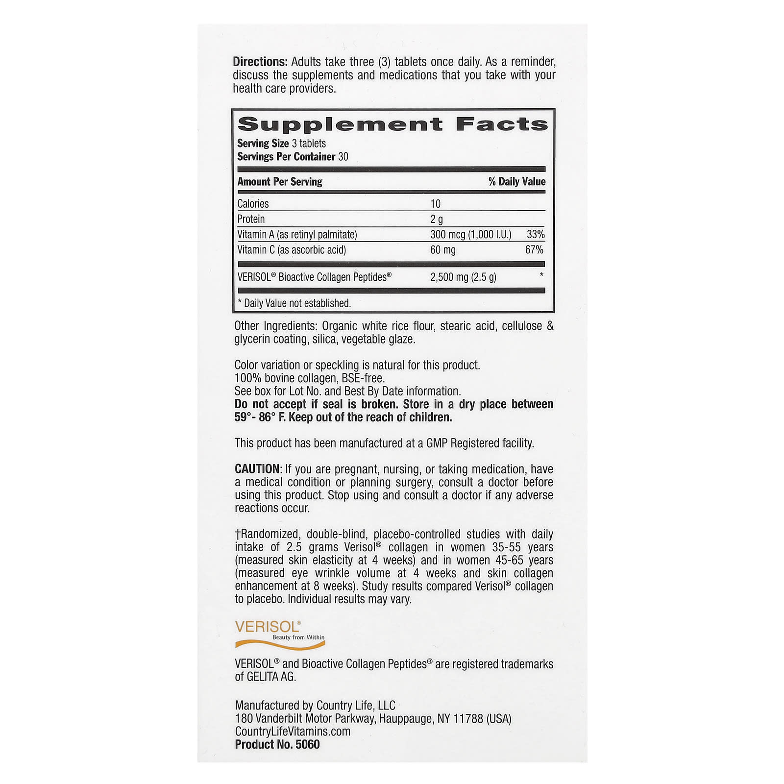 Country Life Tri Layer Maxi-Skin Collagen Supplement - Image 2