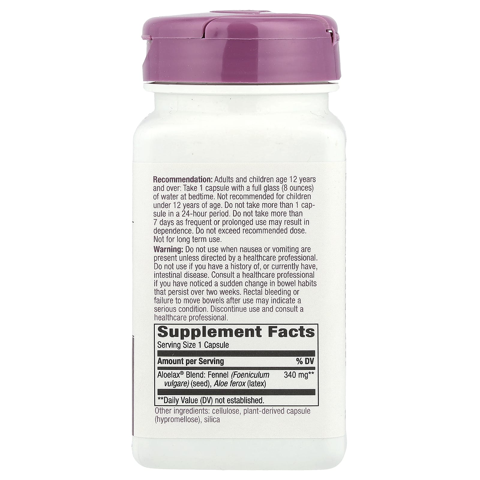 Nature's Way, Aloelax® with Fennel Seed, 340 mg, 100 Vegan Capsules - Image 2
