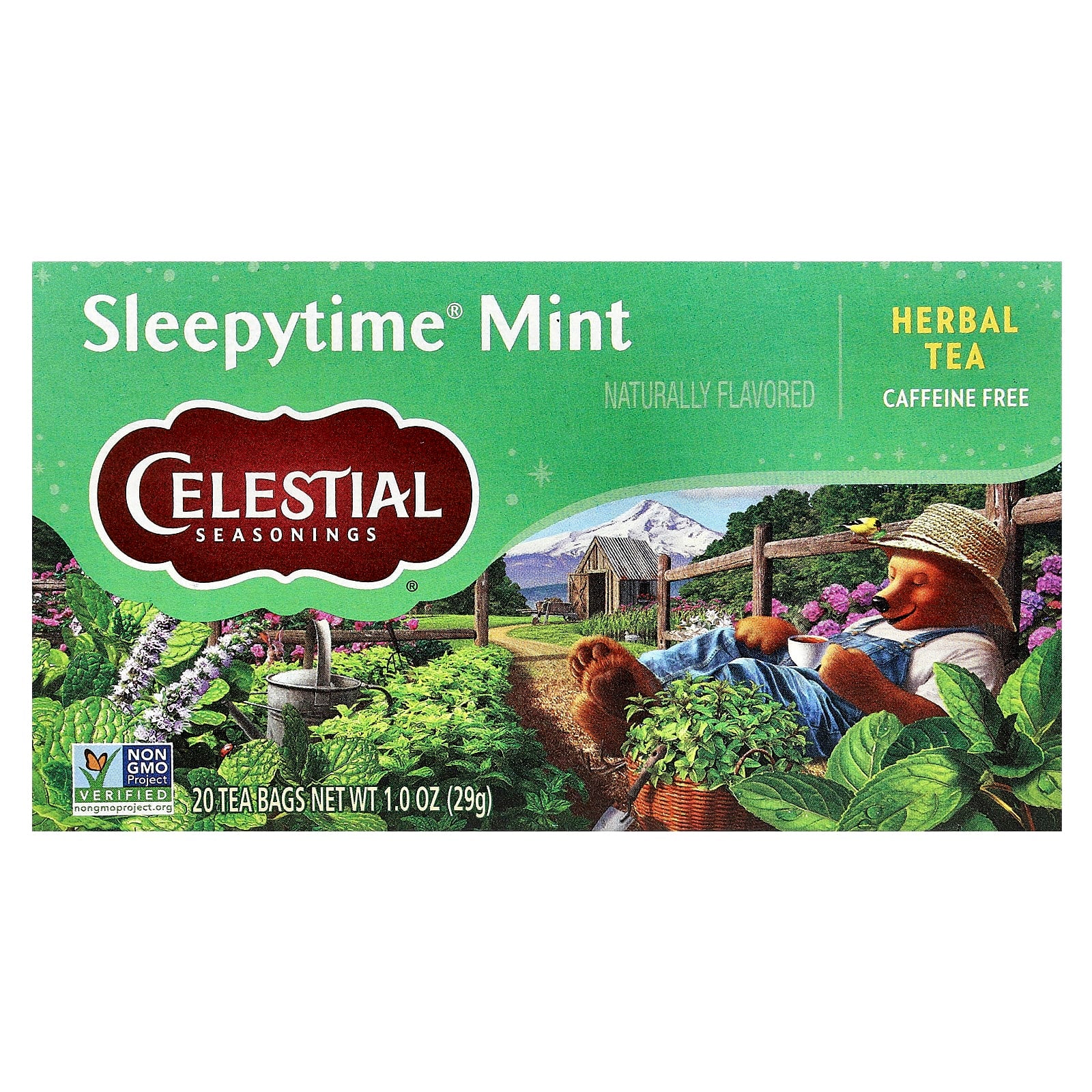 Celestial Seasonings Sleepytime Mint Tea - Caffeine Free, 20 Tea Bags - Image 1