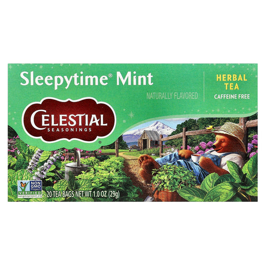 Celestial Seasonings Sleepytime Mint Tea - Caffeine Free, 20 Tea Bags - Image 1