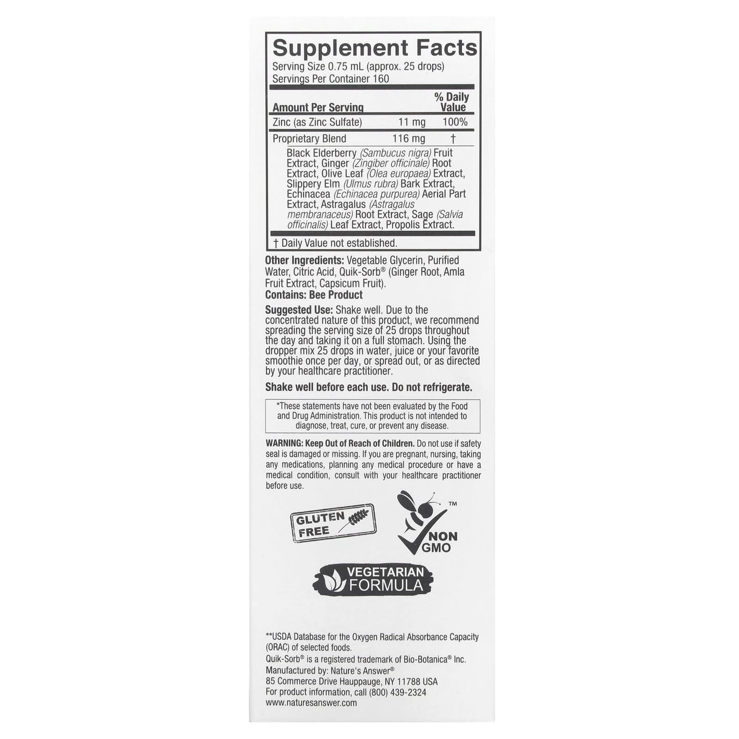Nature's Answer, Ionic Zinc Immune with Black Elderberry, 4 fl oz (120 ml) - Image 2