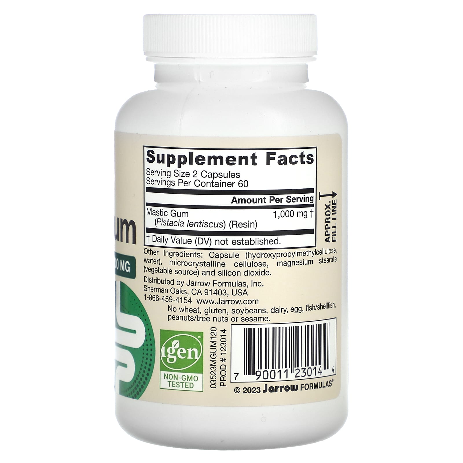 Jarrow Formulas Vegan Mastic Gum 120 Capsules for Gastric Health - Image 2
