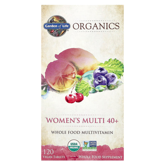 Women's Organic Multi Vitamins 40+ by Garden of Life, Certified USDA Organic, Vegan - Image 1