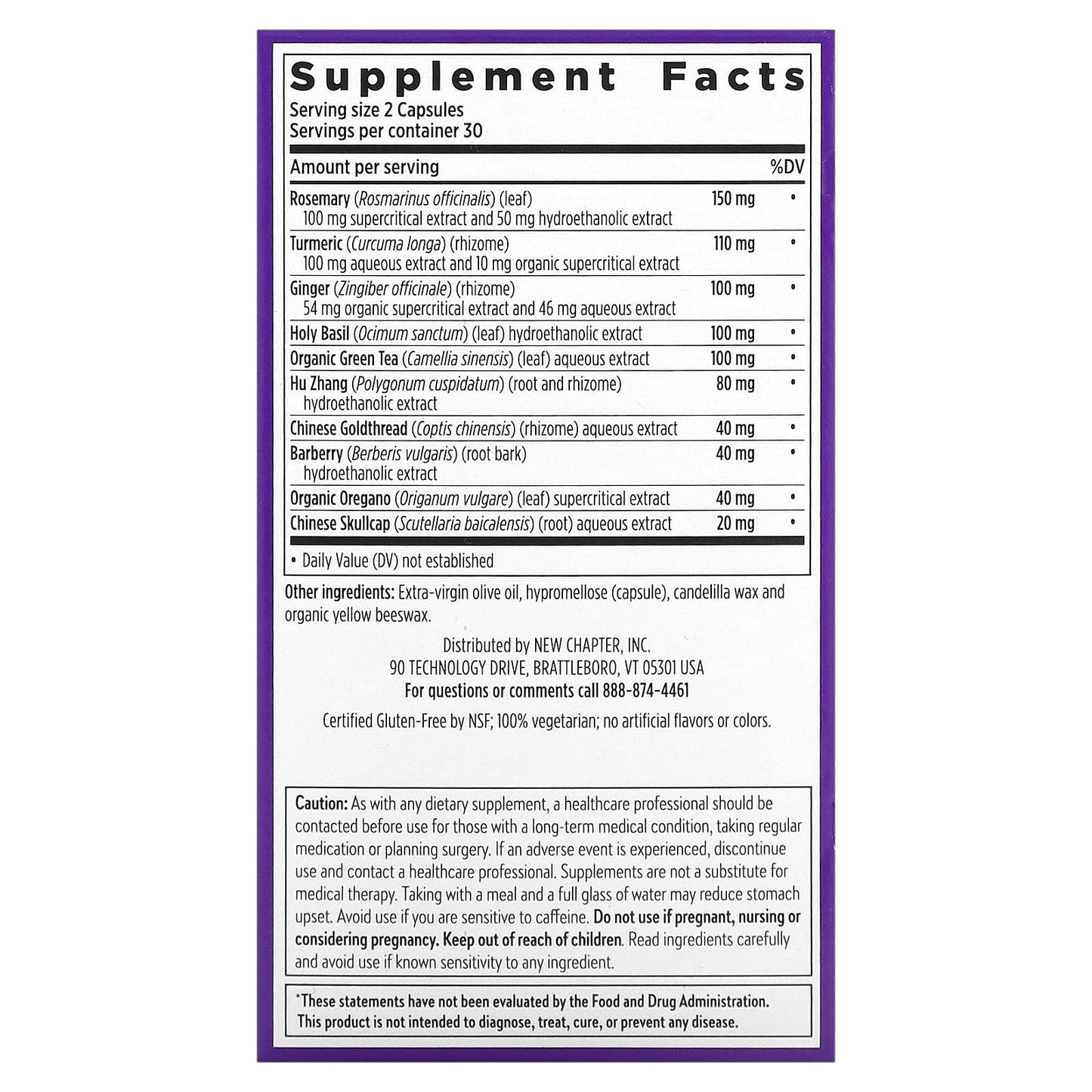 New Chapter, Zyflamend™, 60 Vegetarian Capsules - Image 2