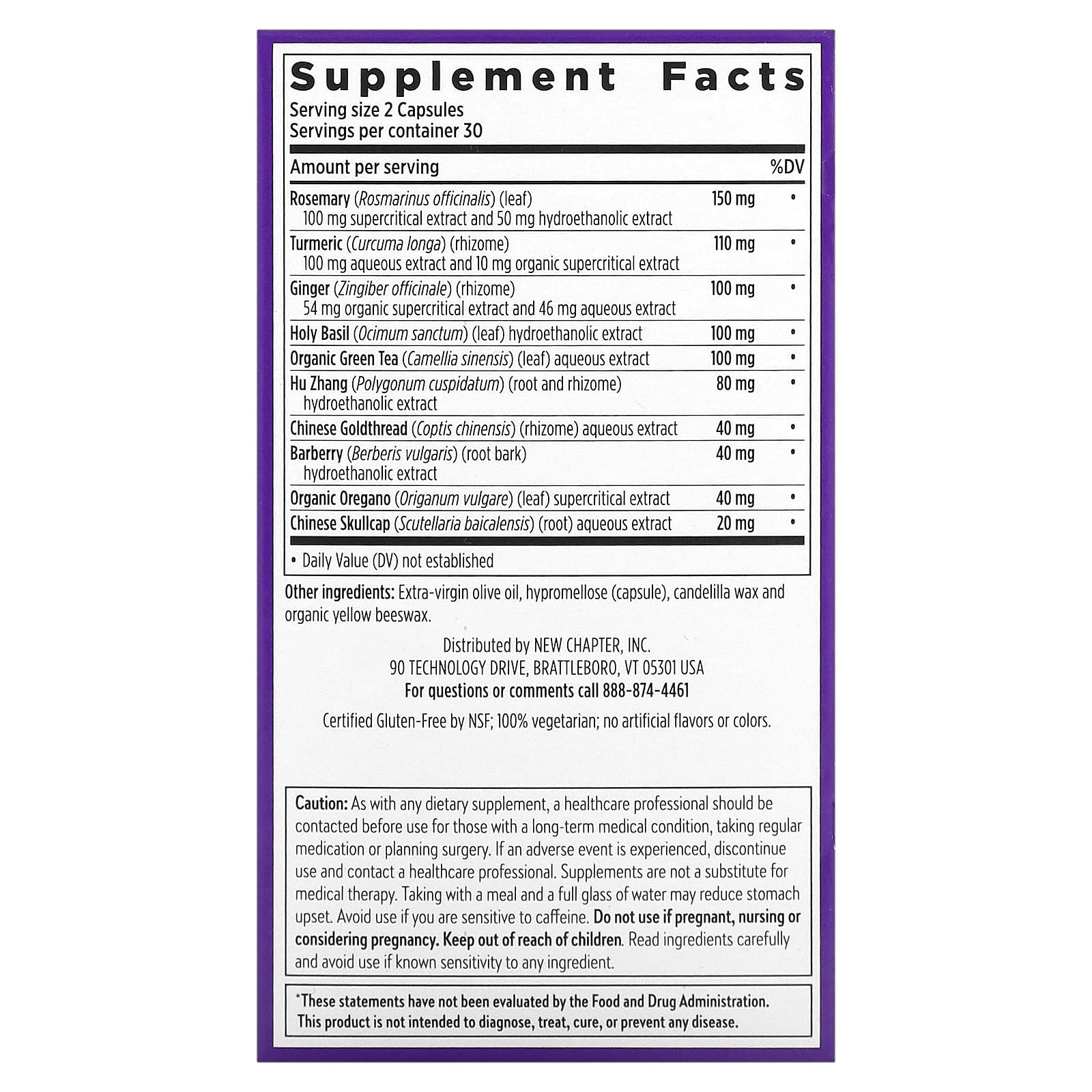 New Chapter, Zyflamend™, 60 Vegetarian Capsules - Image 2