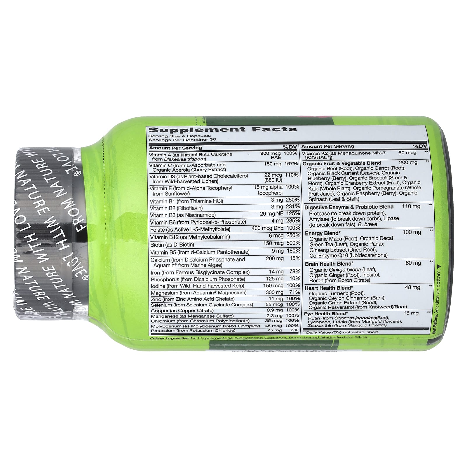 NATURELO, Whole Food Complete Multivitamin, For Women, 120 Vegetarian Capsules - Image 2