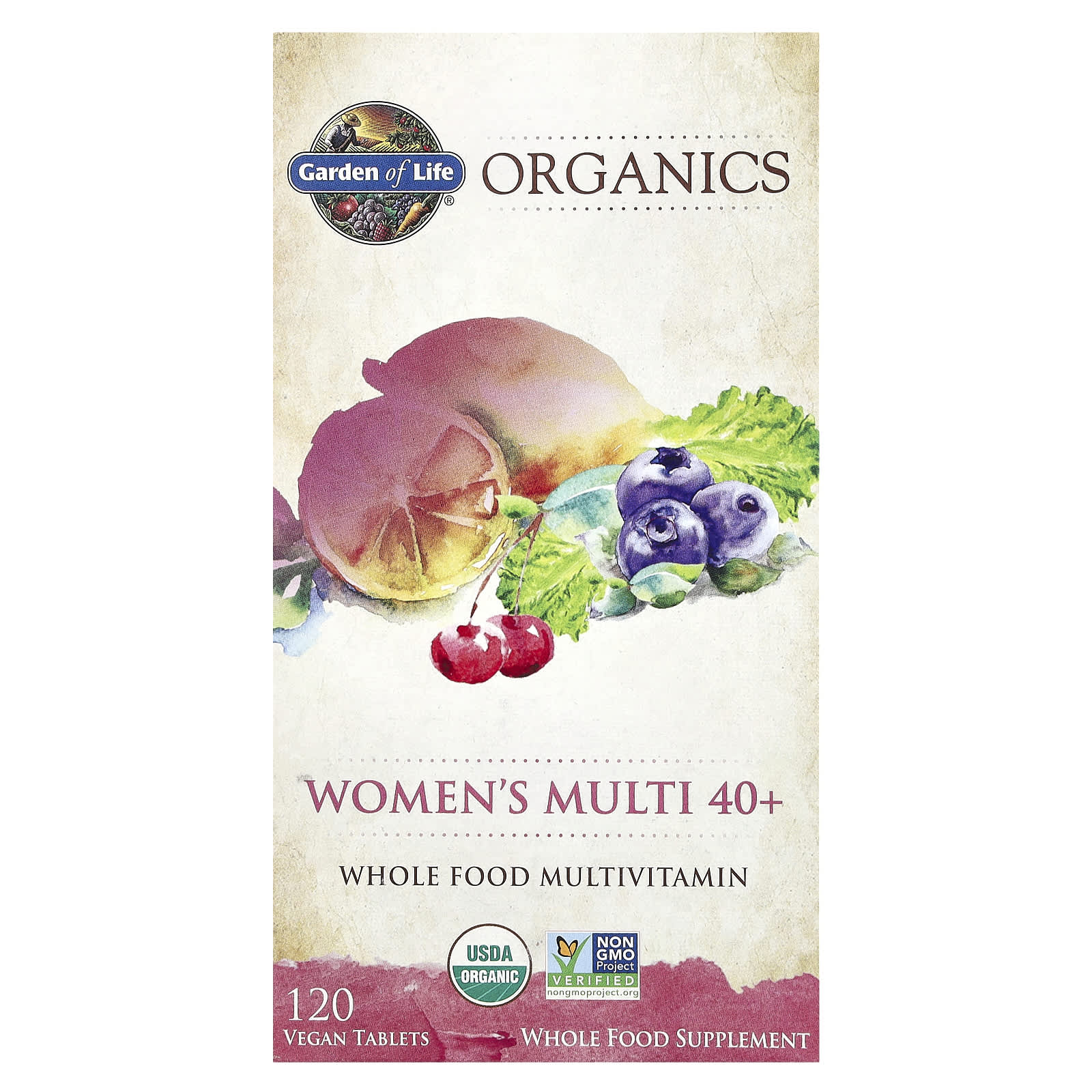 Women's Organic Multi Vitamins 40+ by Garden of Life, Certified USDA Organic, Vegan - Image 1
