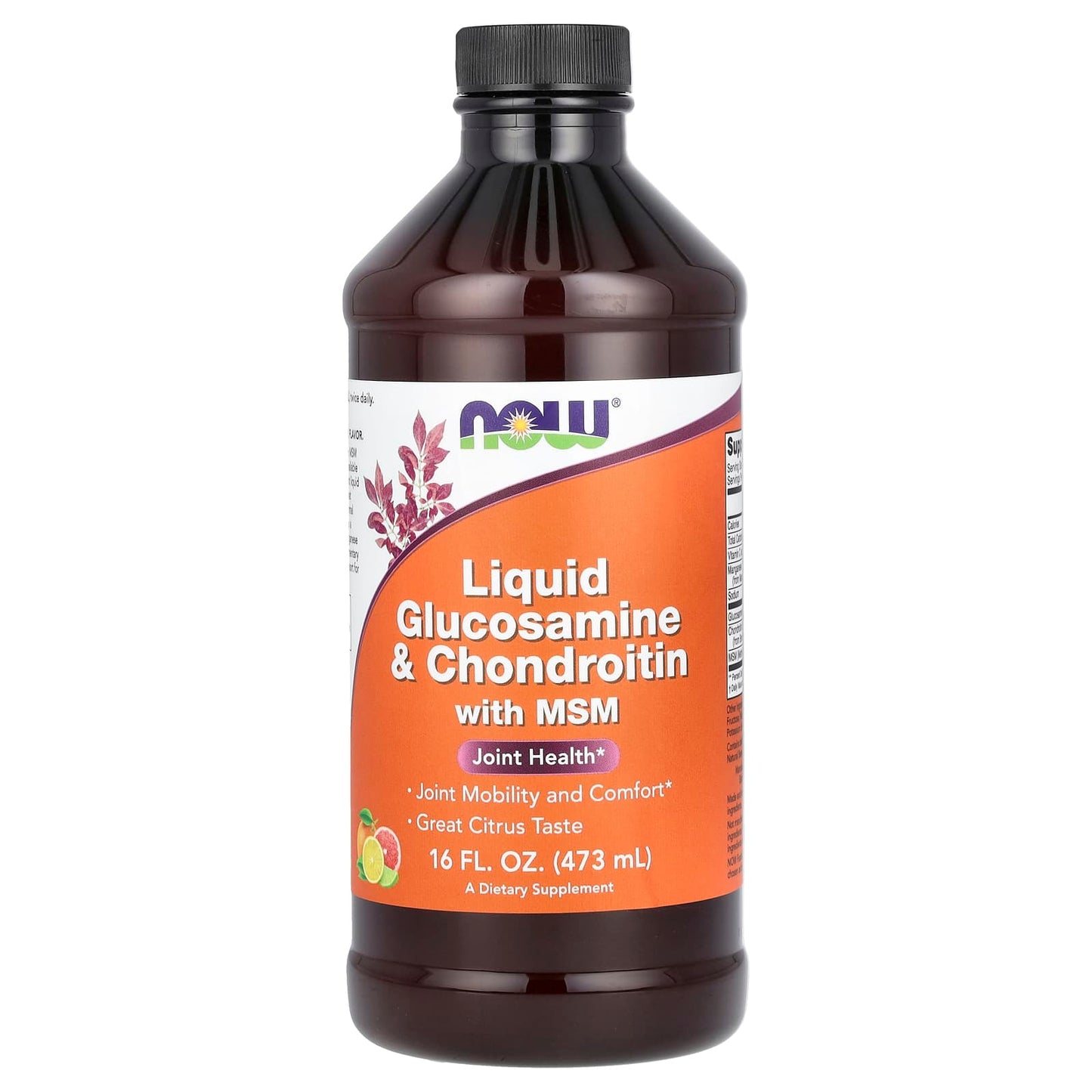 NOW Foods, Liquid Glucosamine & Chondroitin with MSM, Citrus, 16 fl oz (473 ml) - Image 1