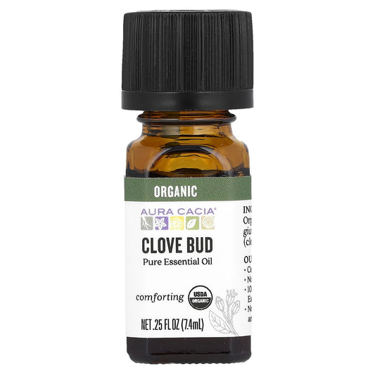 Aura Cacia Organic Clove Bud Essential Oil, USDA Certified - 0.25 fl oz - Image 1