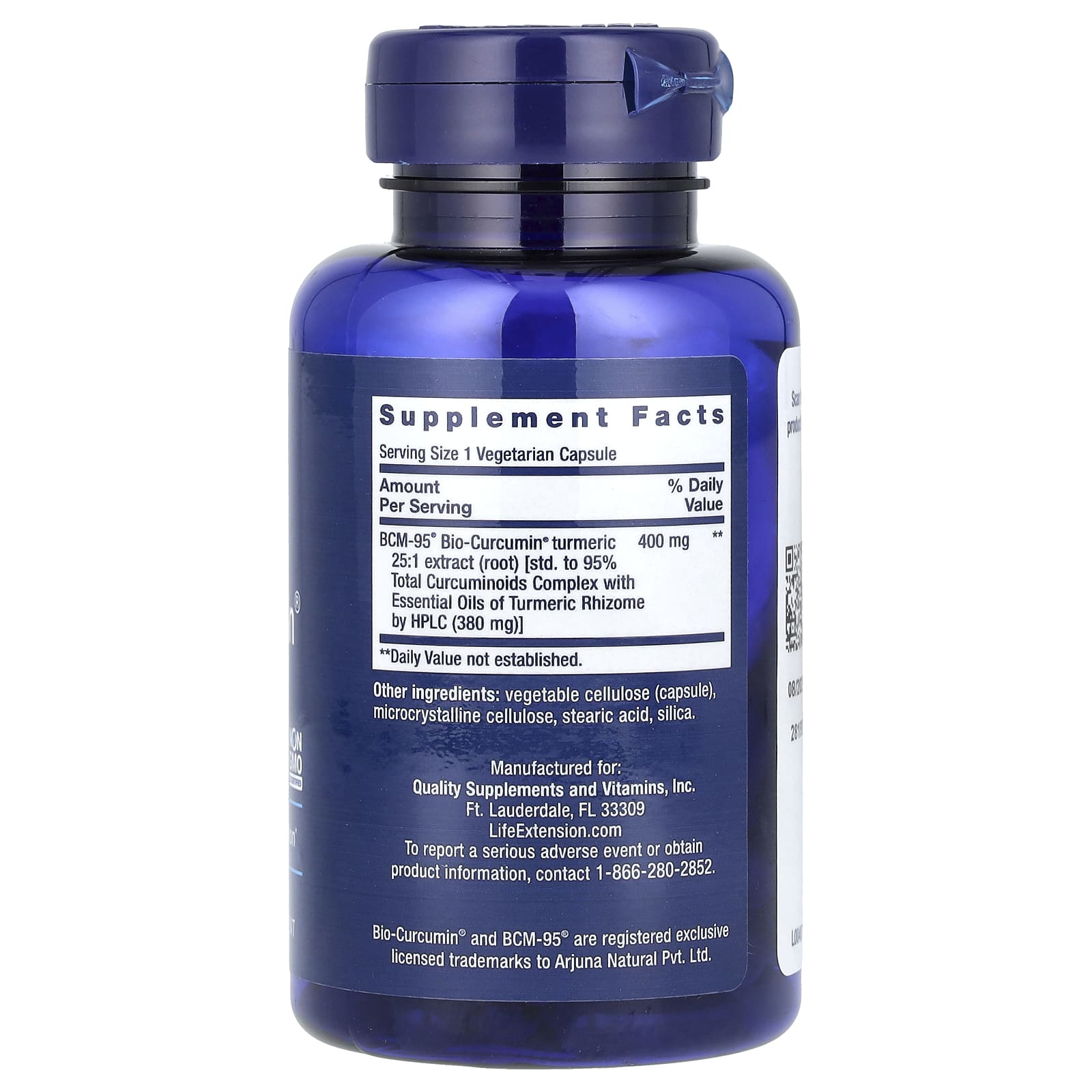 Life Extension, Super Bio-Curcumin, Turmeric Extract, 60 Vegetarian Capsules - Image 2