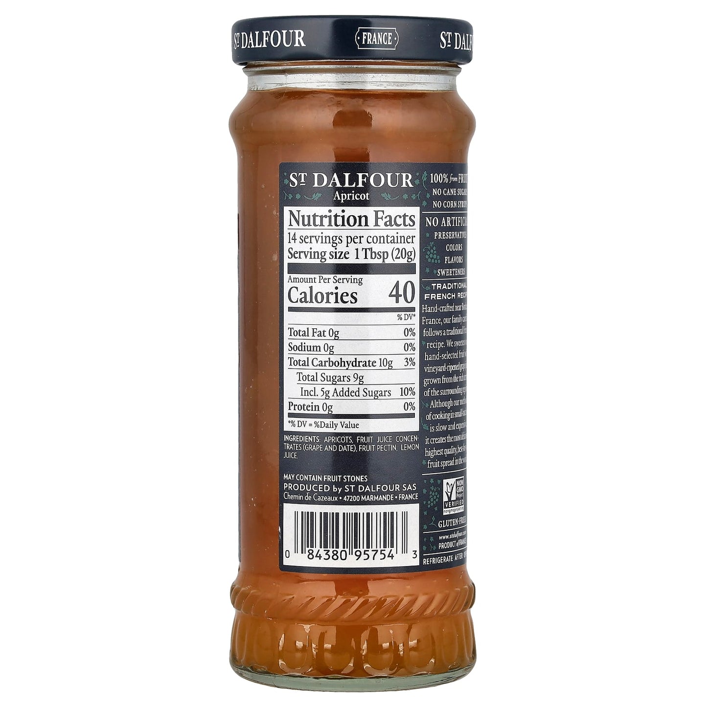 St. Dalfour, Apricot Fruit Spread, 10 oz (284 g) - Image 2