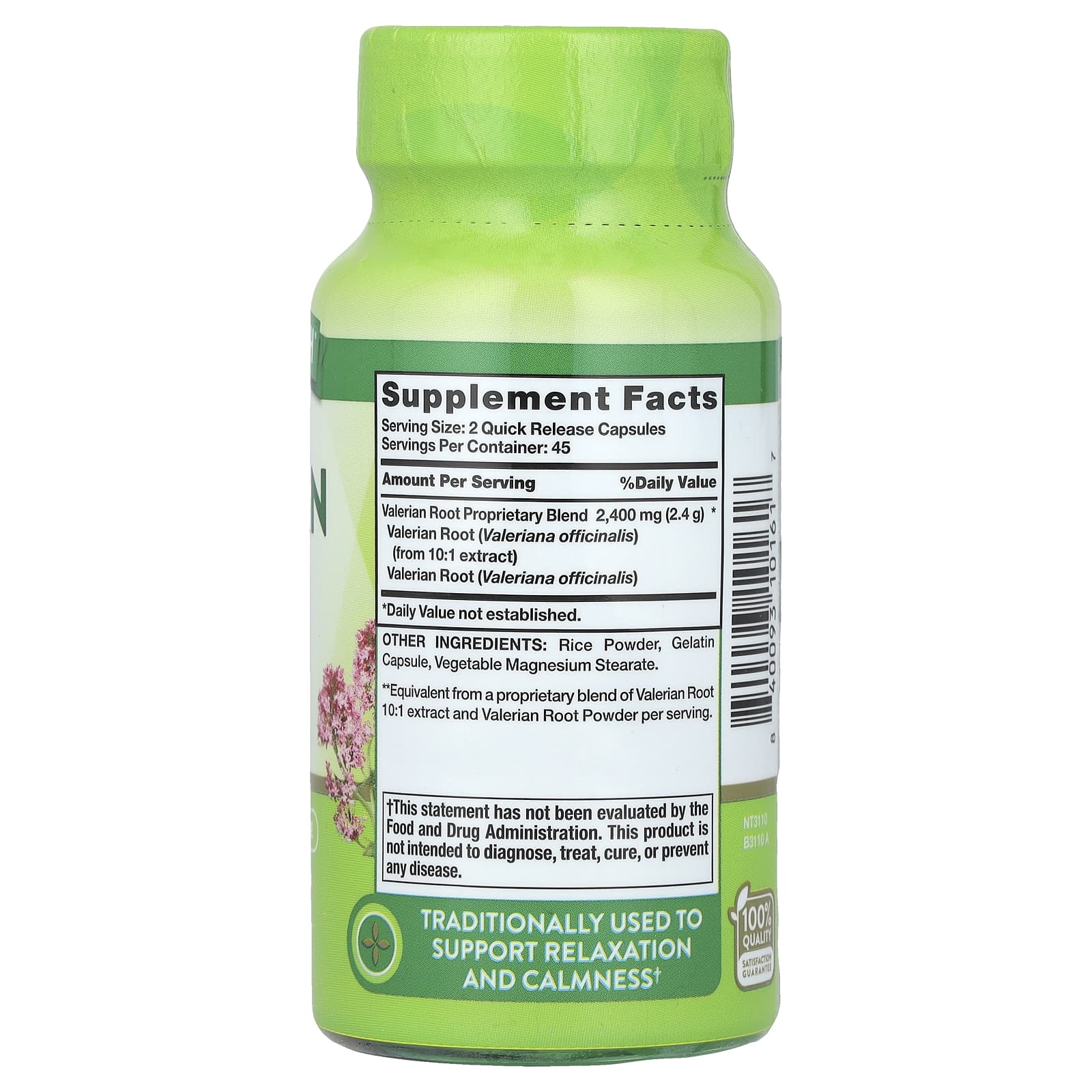 Nature's Truth, Valerian Root, 90 Quick Release Capsules (1,200 mg per Capsule) - Image 2