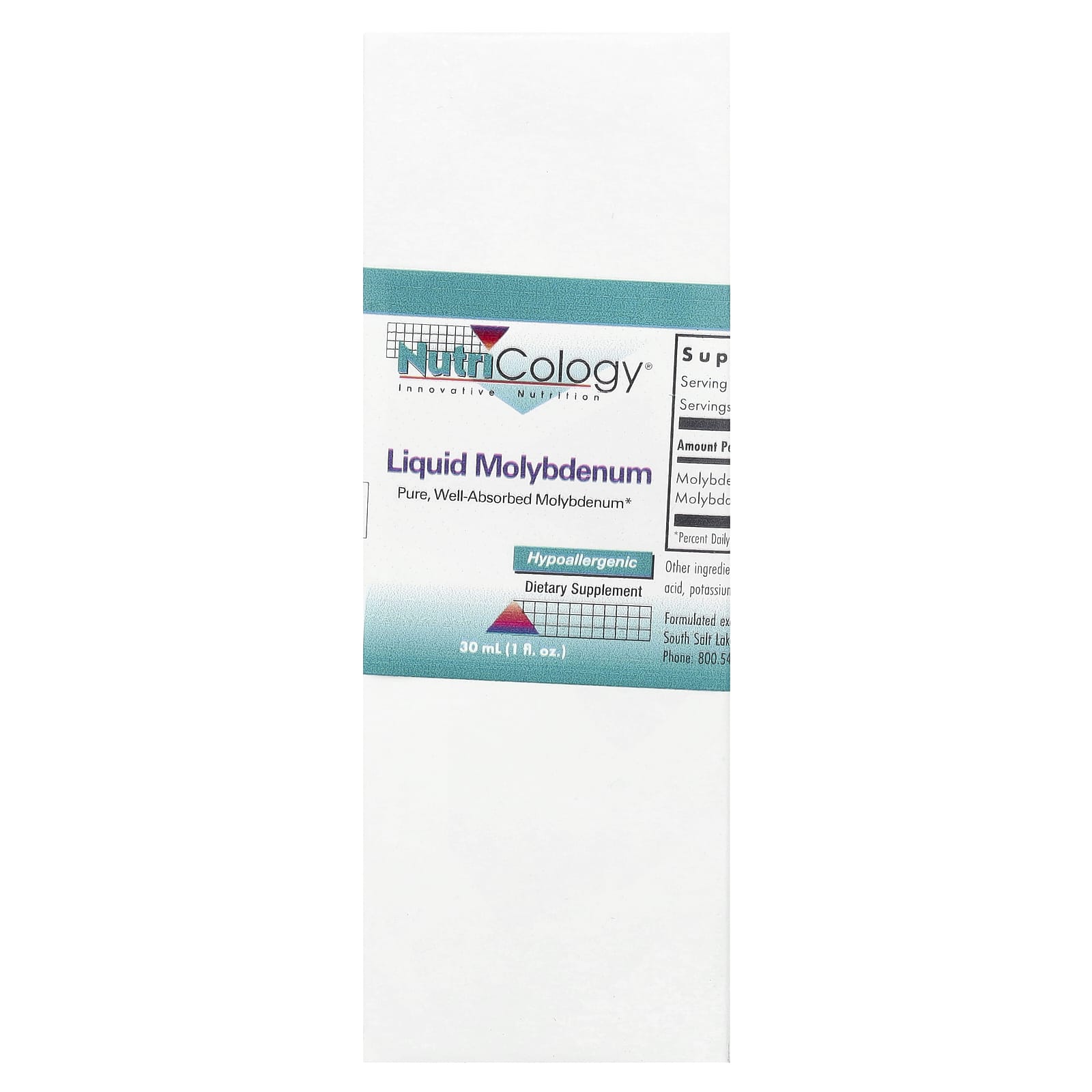 Nutricology, Liquid Molybdenum, 1 fl oz (30 mL) - Image 1