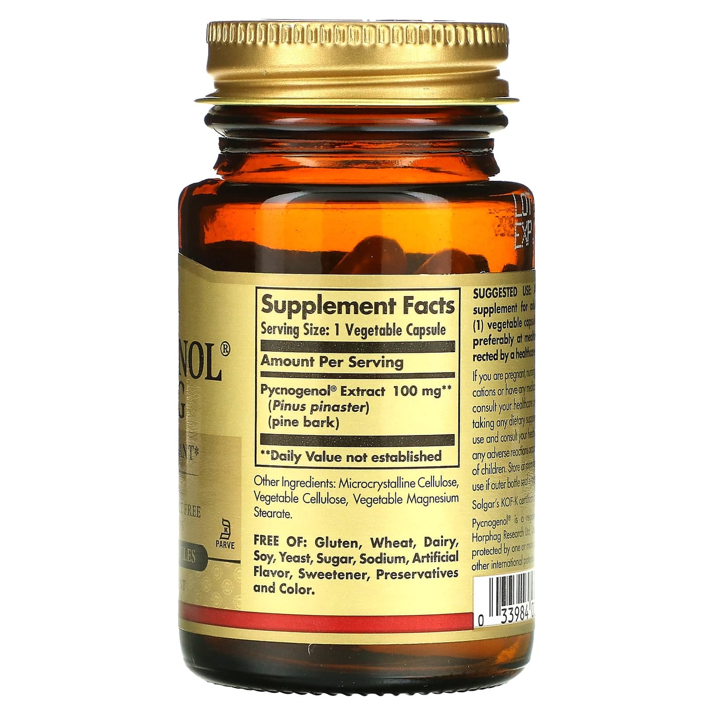 Solgar, Pycnogenol, 100 mg, 30 Vegetable Capsules