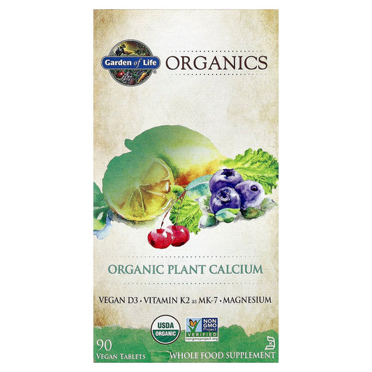 Garden of Life Organic Plant Calcium, Vegan D3 & K2, 90 Tablets - Image 1