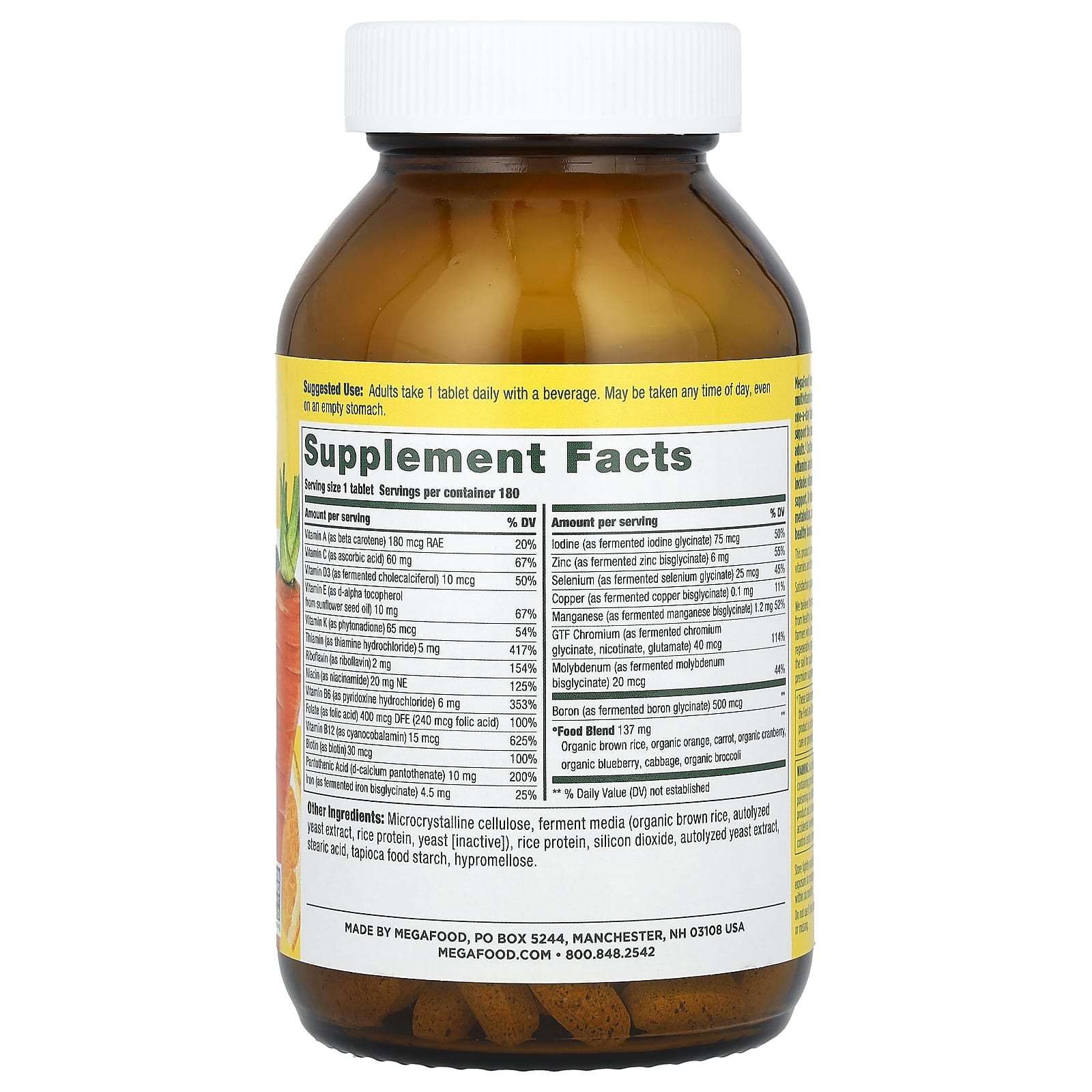 MegaFood, One Daily Multivitamin, 180 Tablets - Image 2