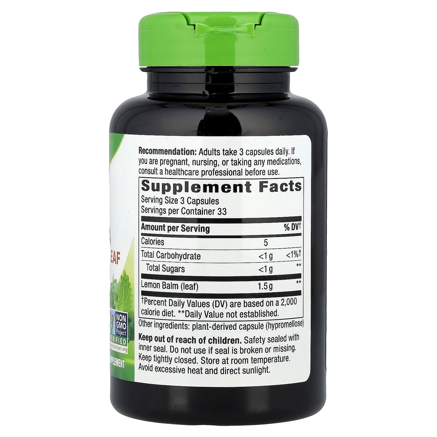 Nature's Way, Melissa Lemon Balm Leaf, 100 Vegan Capsules (500 mg per Capsule) - Image 2