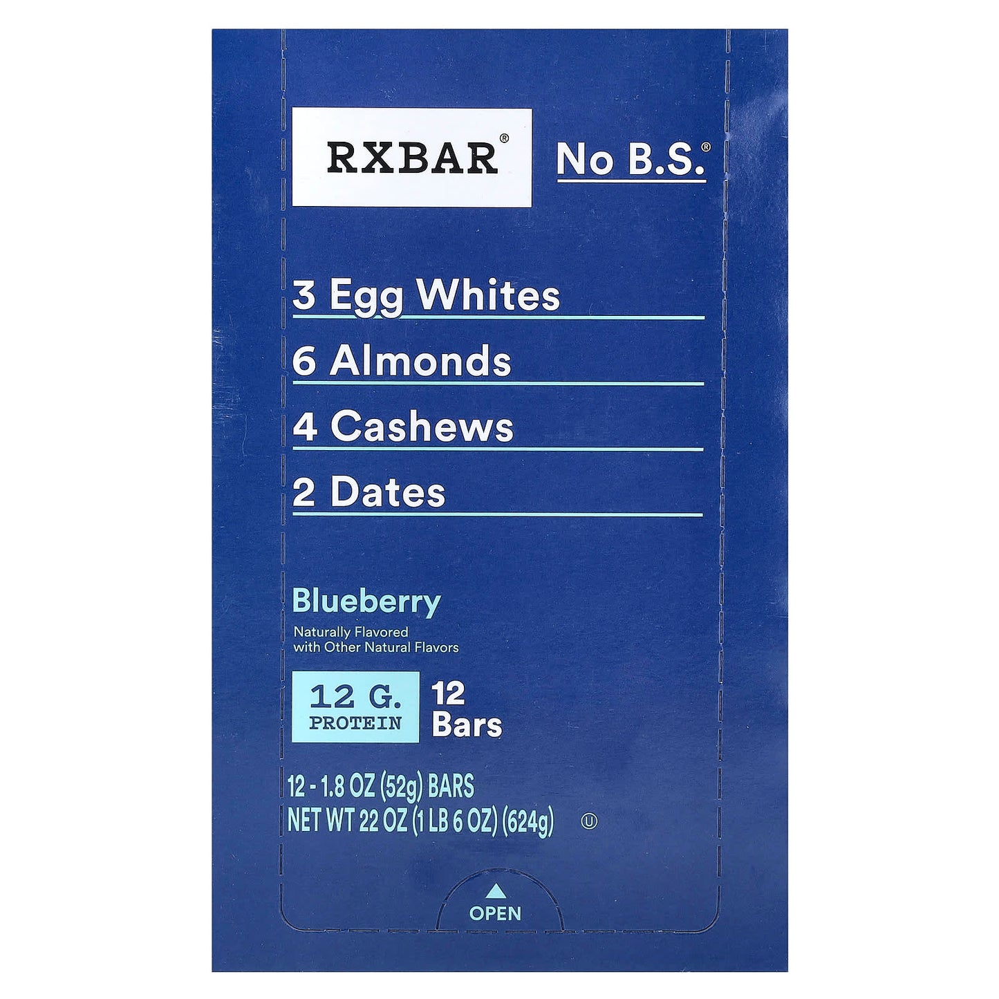 RXBAR, Protein Bar, Blueberry, 12 Bars, 1.8 oz (52 g) Each - Image 1