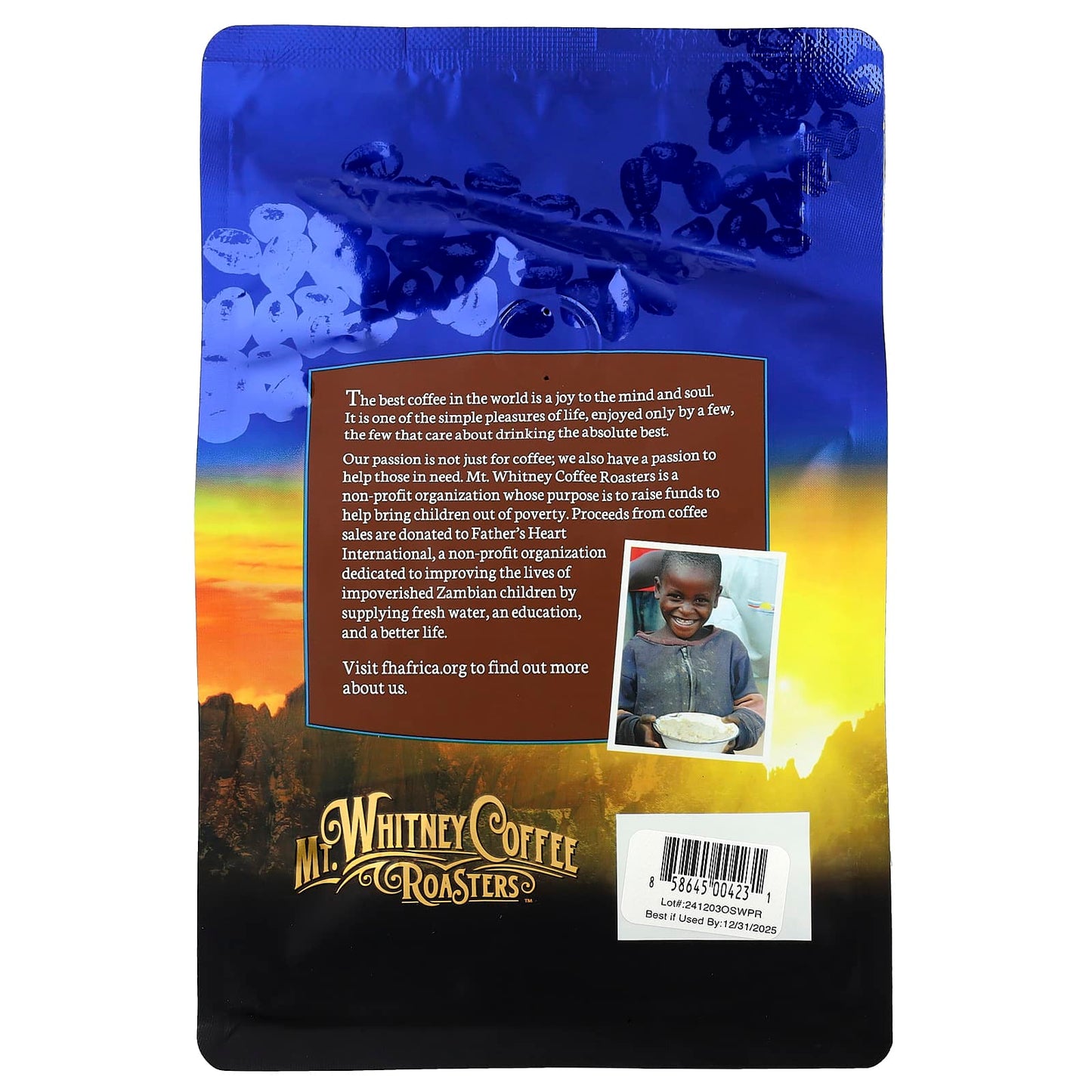 Mt. Whitney Coffee Roasters, Organic Peru Decaf, Whole Bean, Medium Roast, 12 oz (340 g) - Image 2