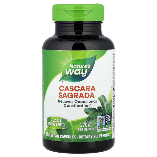 Nature's Way, Cascara Sagrada, 270 mg, 180 Vegan Capsules - Image 1