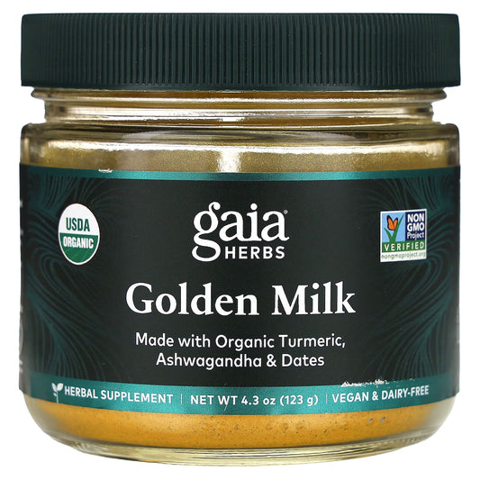 Golden Milk Supplement by Gaia Herbs - USDA Organic, Vegan, Gluten-Free - Image 1