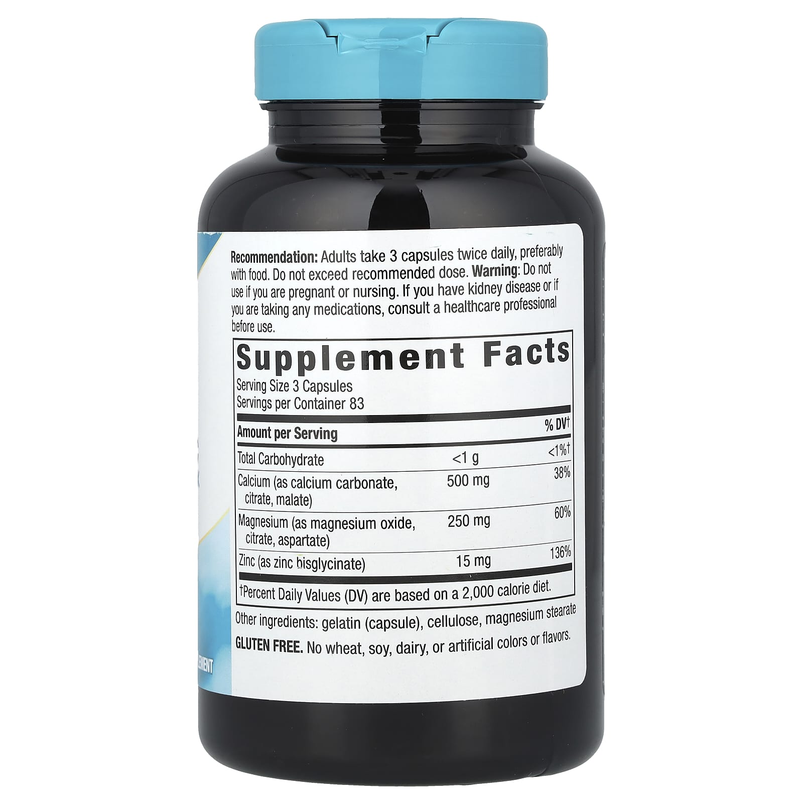 Nature's Way, Calcium, Mag & Zinc, Mineral Complex, 765 mg, 250 Capsules (255 mg Per Capsule) - Image 2