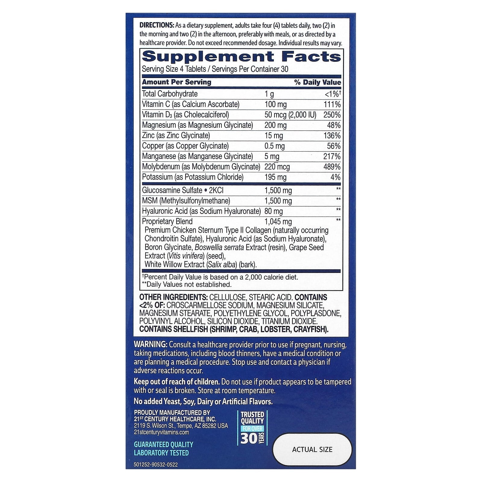 21st Century Arthri-Flex Advantage + Vitamin D3 Joint Support Supplement - Image 2