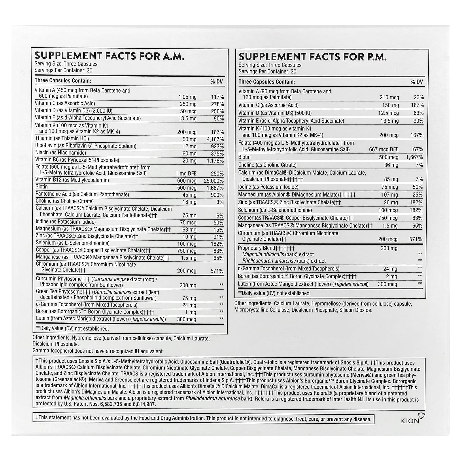 Thorne, Multi-Vitamin Elite, A.M. & P.M., 2 Bottles, 90 Capsules Each - Image 2