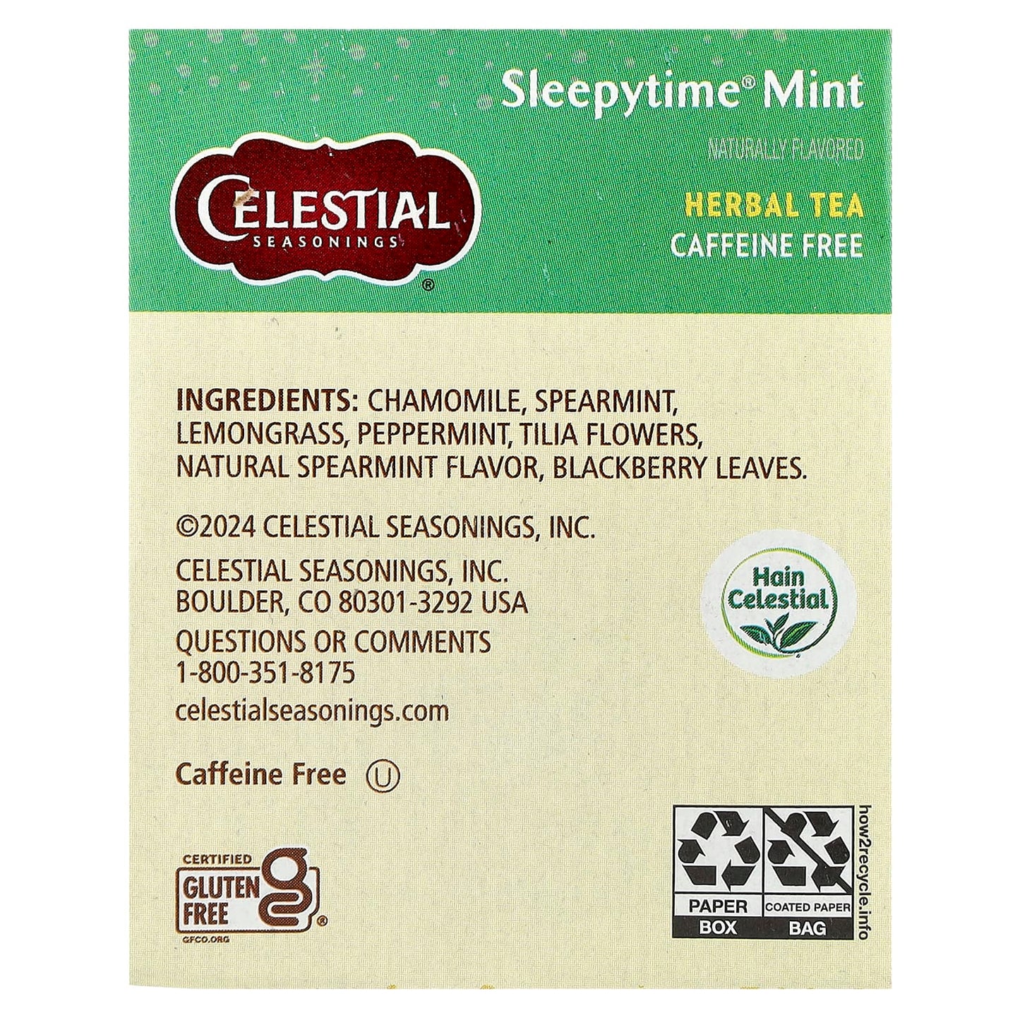 Celestial Seasonings Sleepytime Mint Tea - Caffeine Free, 20 Tea Bags - Image 2