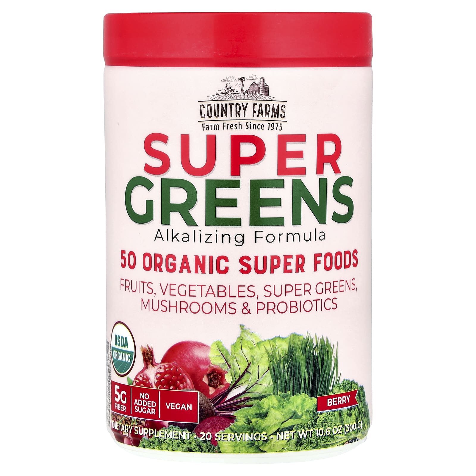 Alkalizing Berry Super Greens by Country Farms, USDA Organic - Image 1