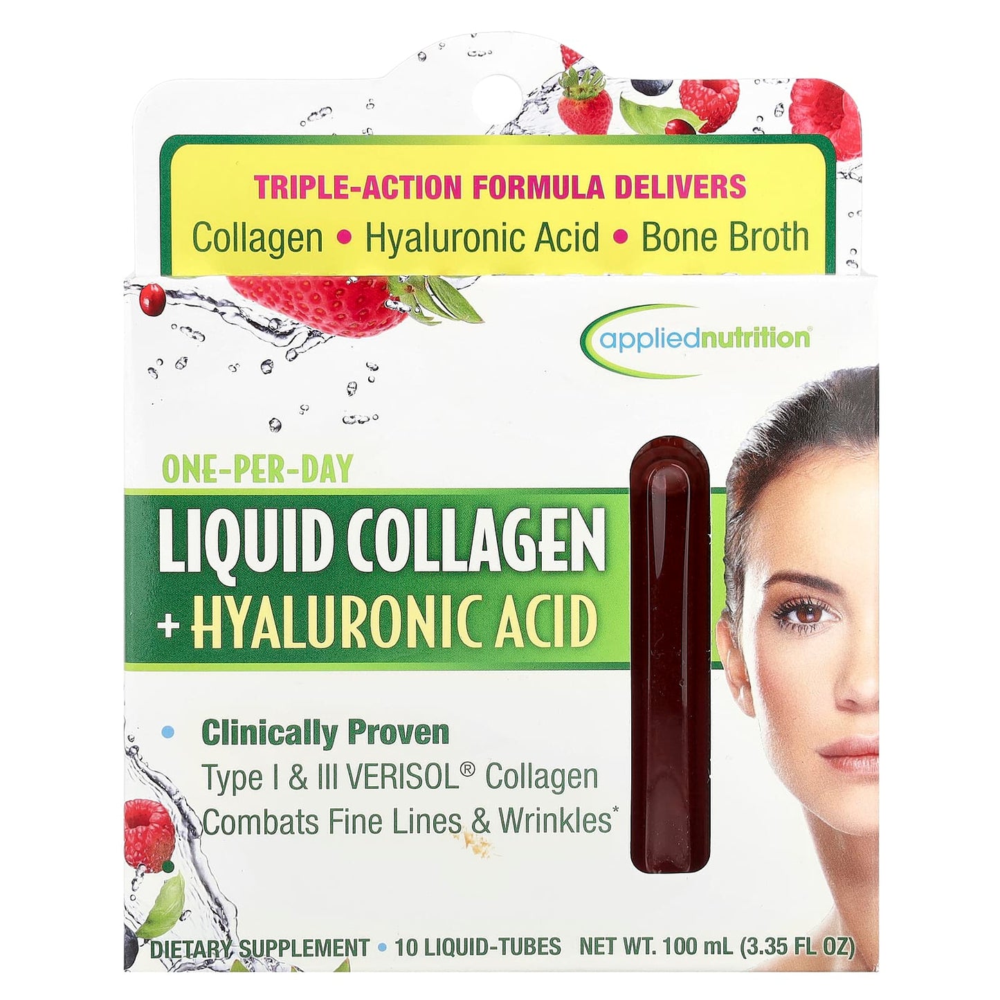 Liquid Collagen + Hyaluronic Acid for Skin Health, 10 Tubes - Image 1