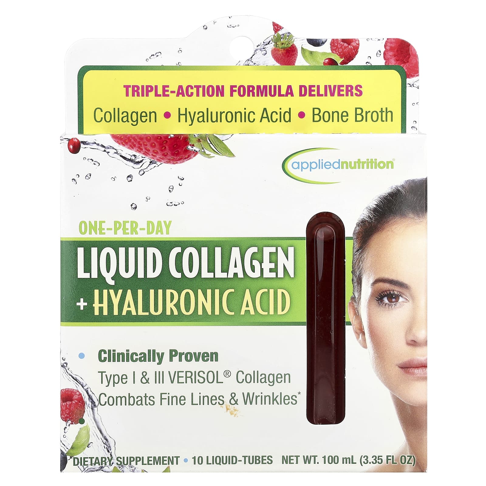 Liquid Collagen + Hyaluronic Acid for Skin Health, 10 Tubes - Image 1