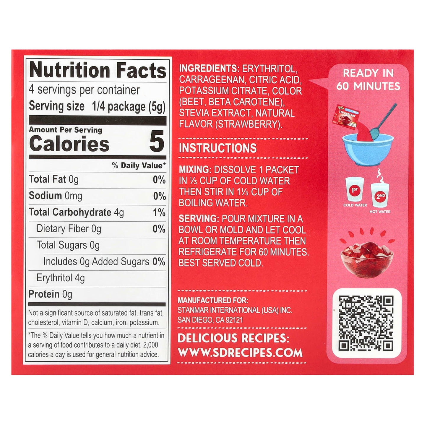 Natural Simply Delish, Gelatin Free Jel Dessert, Sugar Free, Strawberry, 0.7 oz (20 g) - Image 2