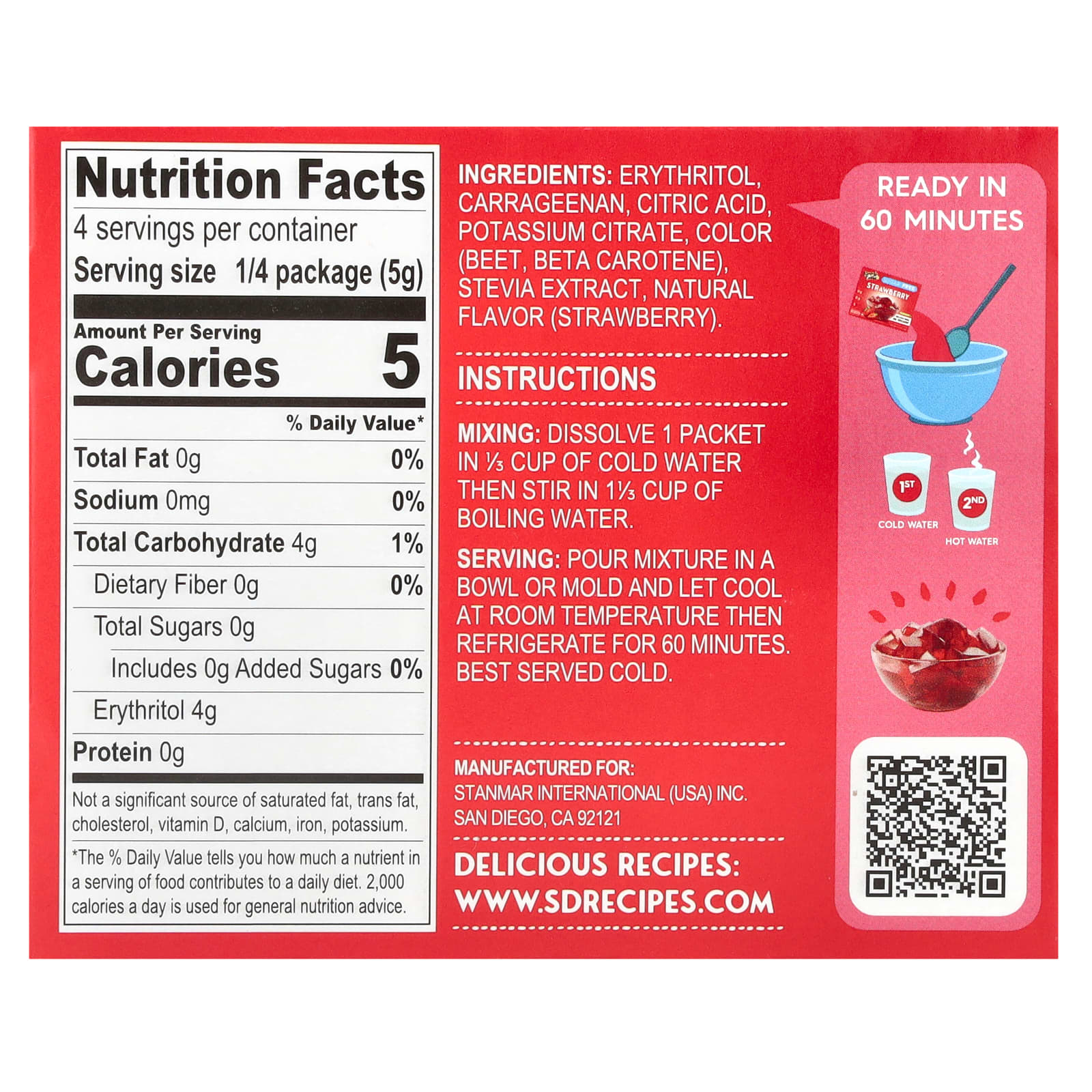 Natural Simply Delish, Gelatin Free Jel Dessert, Sugar Free, Strawberry, 0.7 oz (20 g) - Image 2