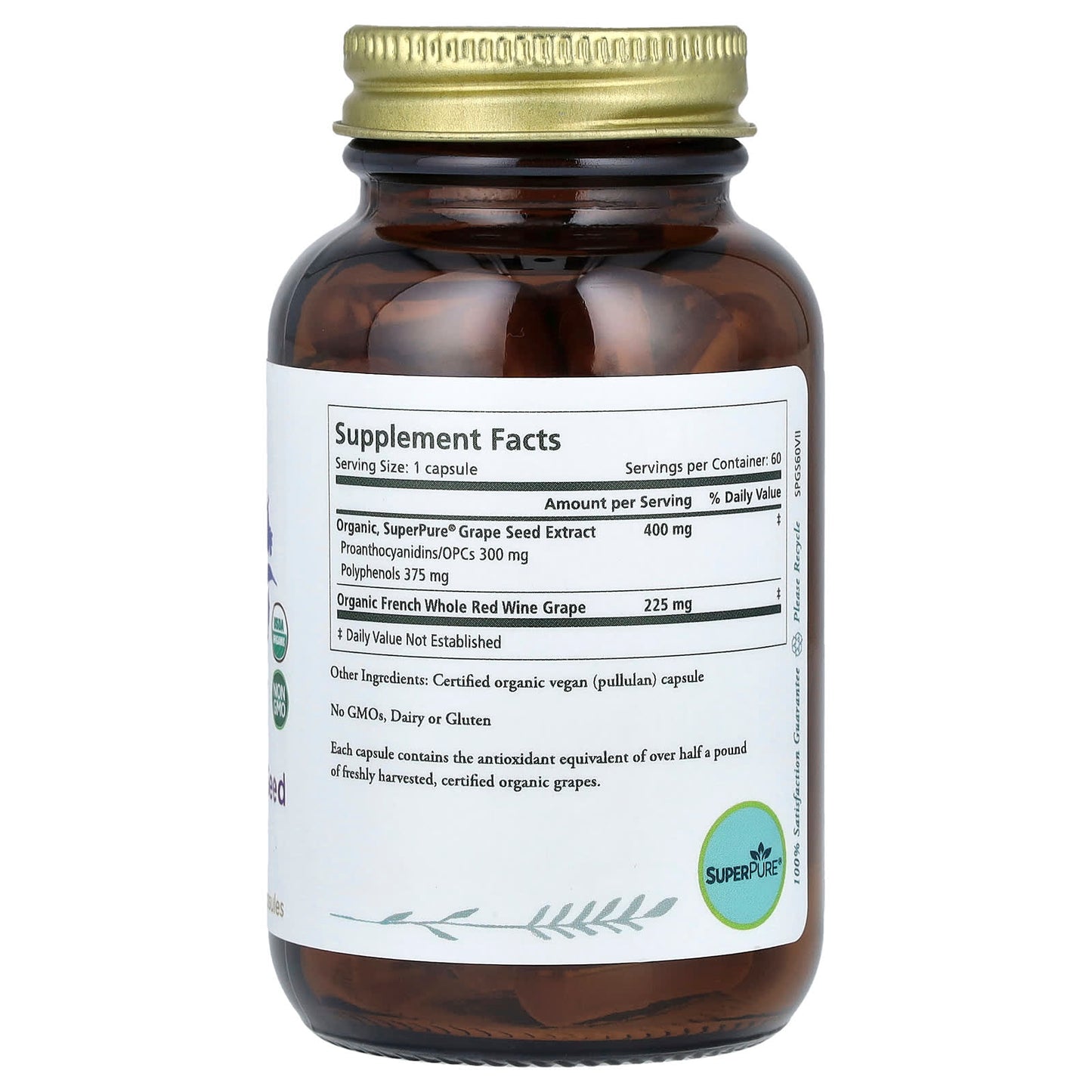 Pure Synergy, SuperPure Grape Seed, 60 Capsules - Image 2