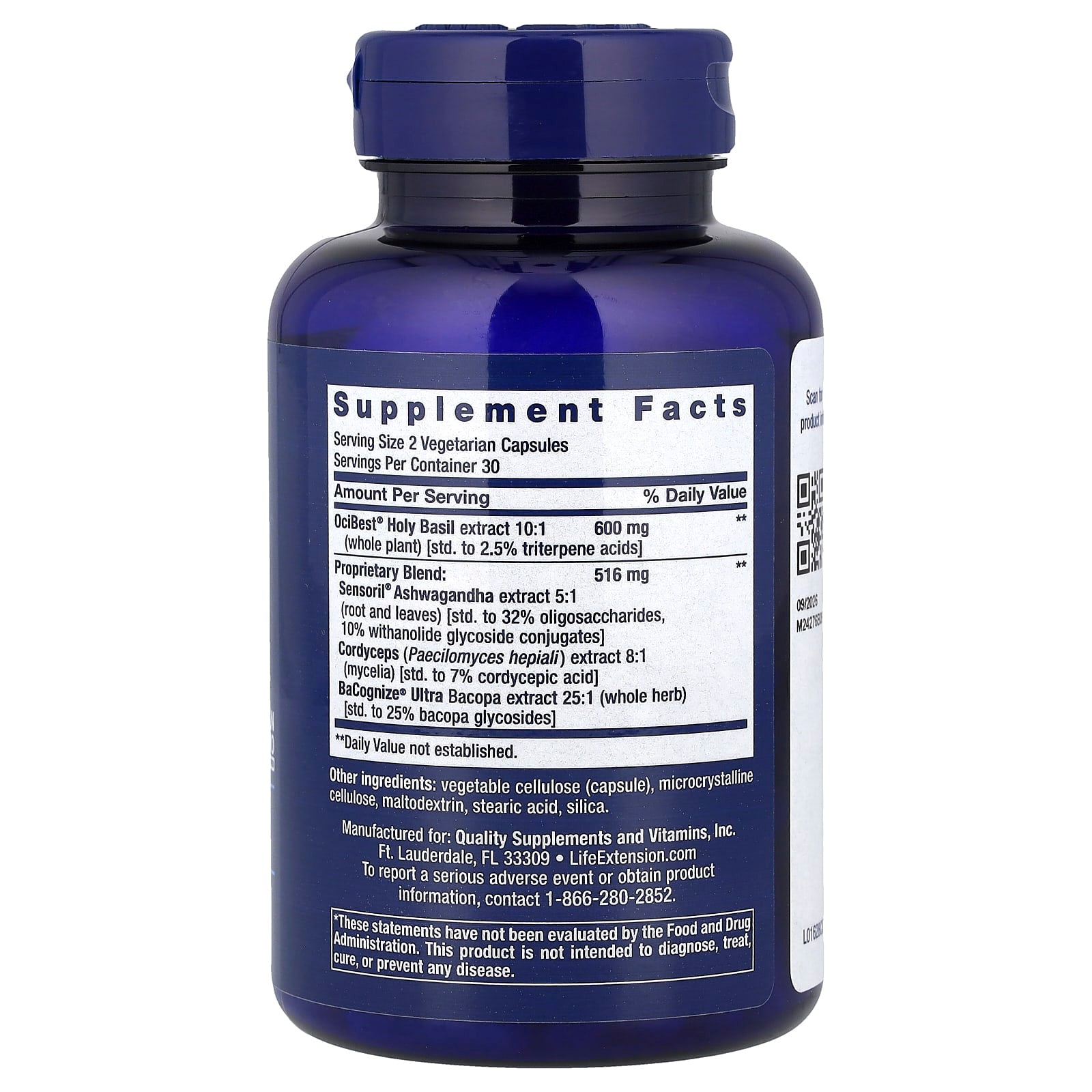 Life Extension, Adrenal Energy Formula, 60 Vegetarian Capsules - Image 2