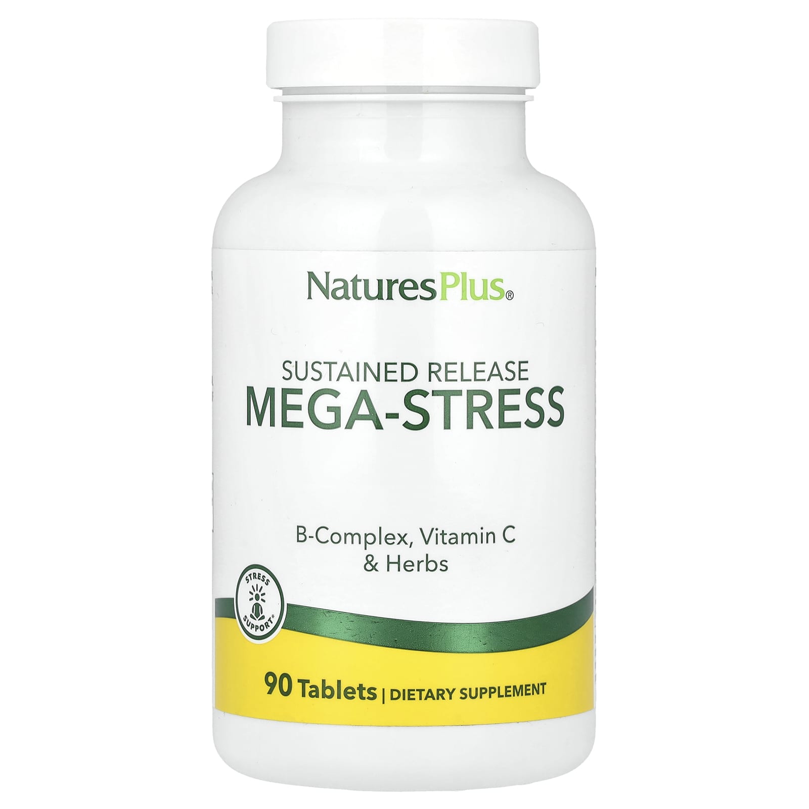 NaturesPlus, Sustained Release Mega-Stress, 90 Tablets - Image 1