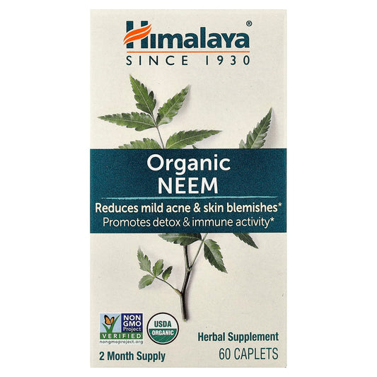 Himalaya Organic Neem 60 Caplets for Detox & Immune Support - Image 1