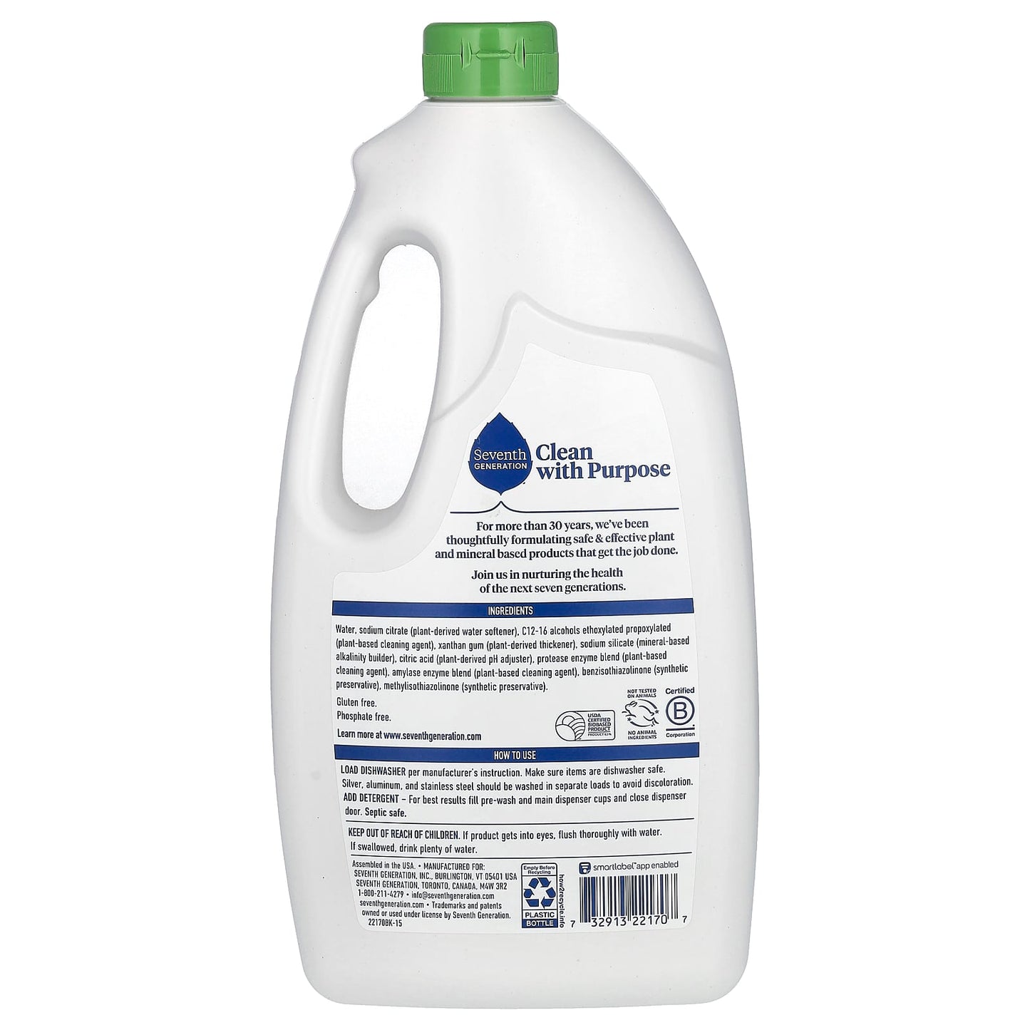 Seventh Generation, Dishwasher Detergent Gel, Free & Clear, 2.62 lb (1.19 kg) - Image 2