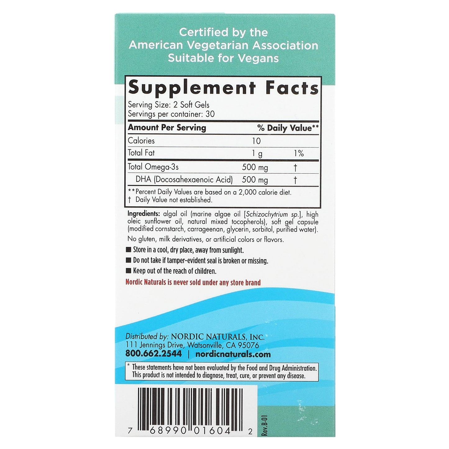Nordic Naturals, Algae DHA, 60 Soft Gels (250 mg per Soft Gel ) - Image 2