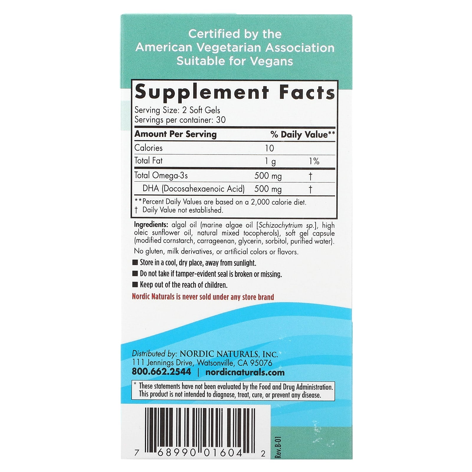 Nordic Naturals, Algae DHA, 60 Soft Gels (250 mg per Soft Gel ) - Image 2