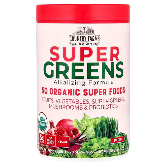 Alkalizing Berry Super Greens by Country Farms, USDA Organic - Image 1