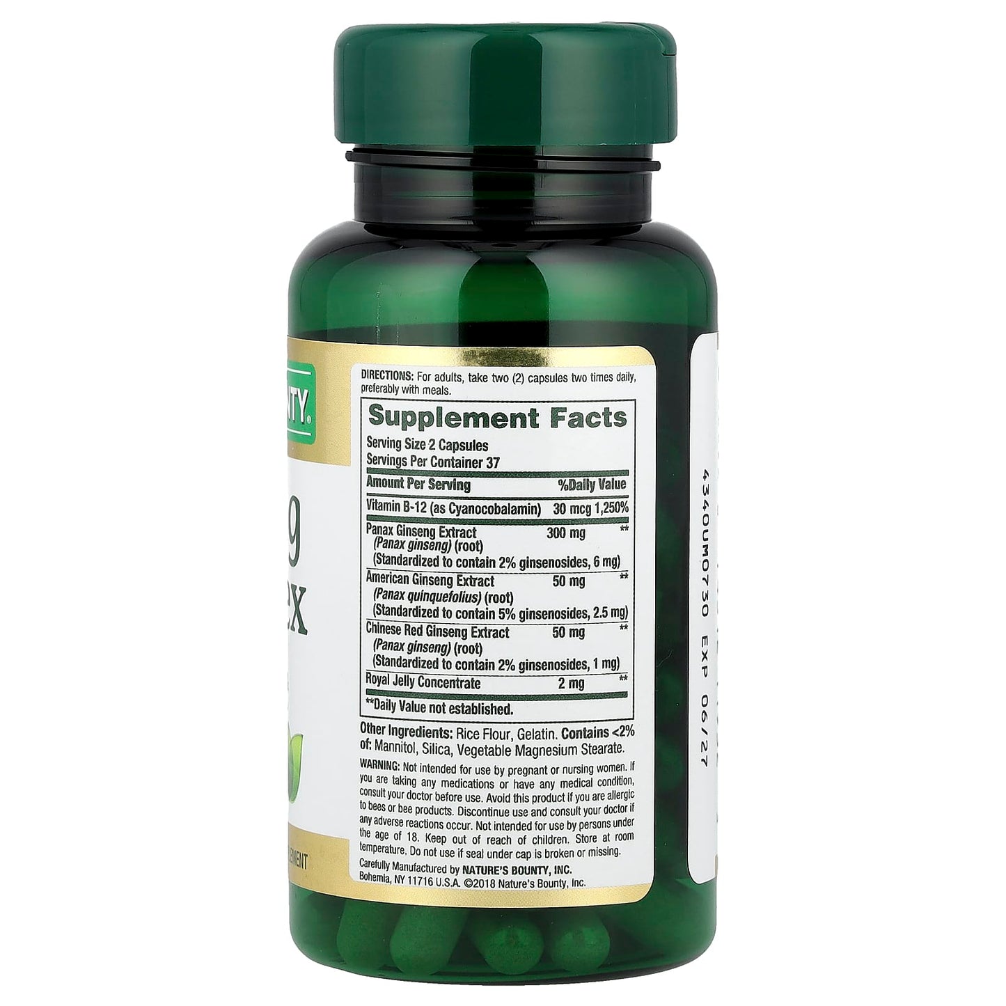 Nature's Bounty, Ginseng Complex, 75 Capsules - Image 2