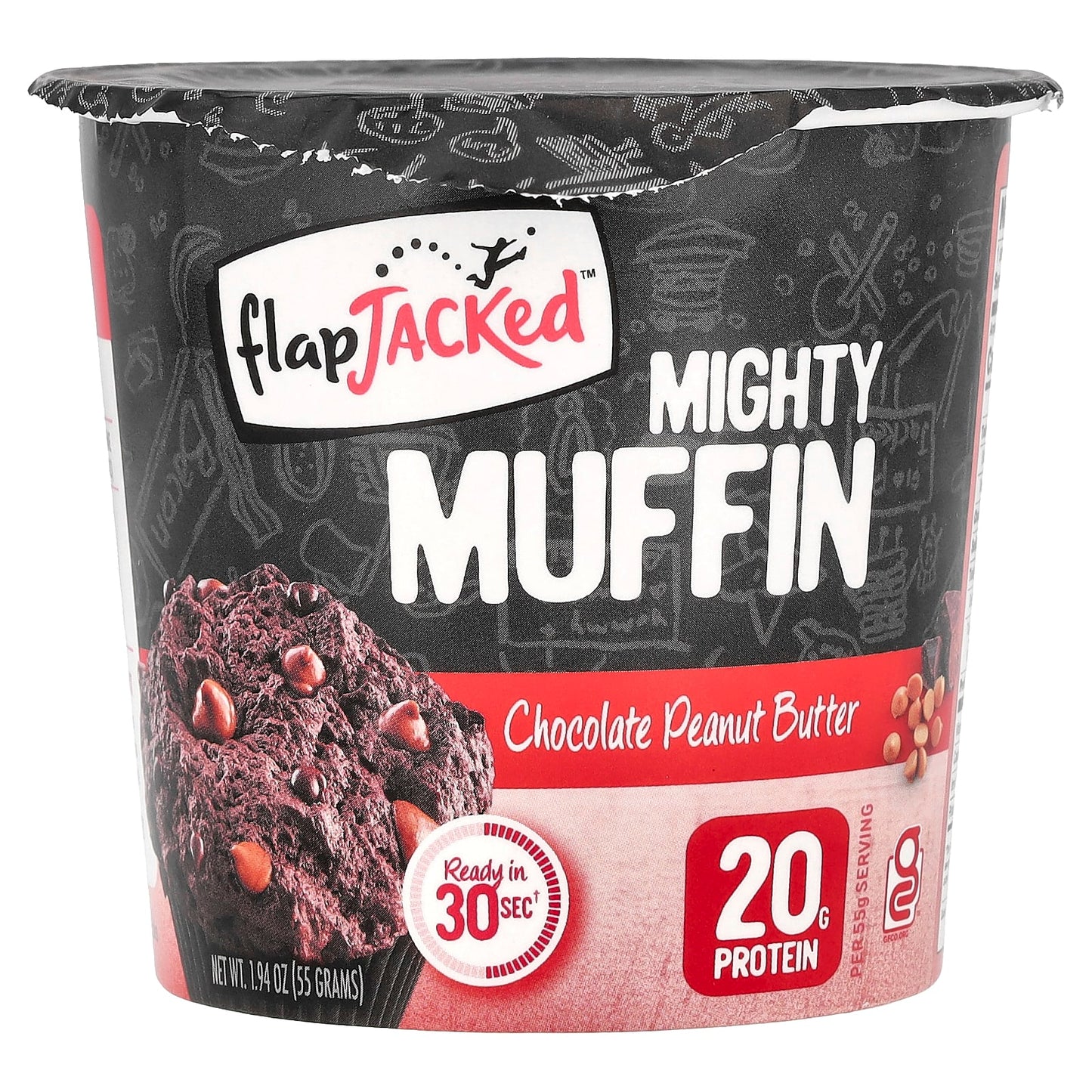 FlapJacked Chocolate Peanut Butter Mighty Muffin - 20g Protein - Image 1