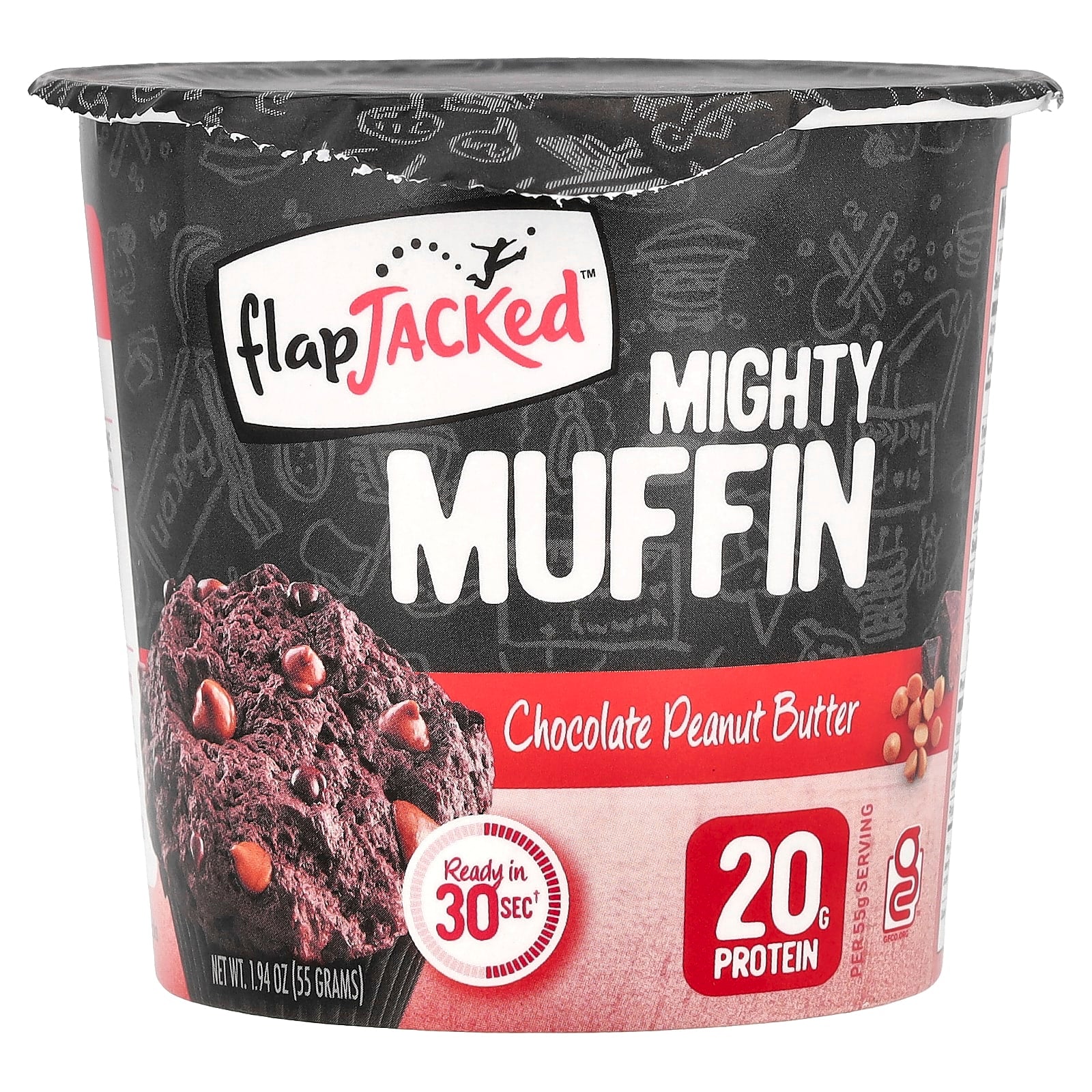 FlapJacked Chocolate Peanut Butter Mighty Muffin - 20g Protein - Image 1